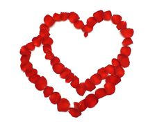 Hearts Couple Shaped From Rose Petals Royalty Free Stock Image