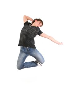 Jumping Young Dancer Stock Photography