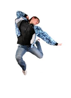 Jumping Young Dancer Royalty Free Stock Images