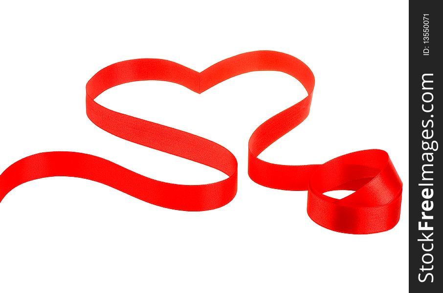 Red Ribbon In Heart Shape