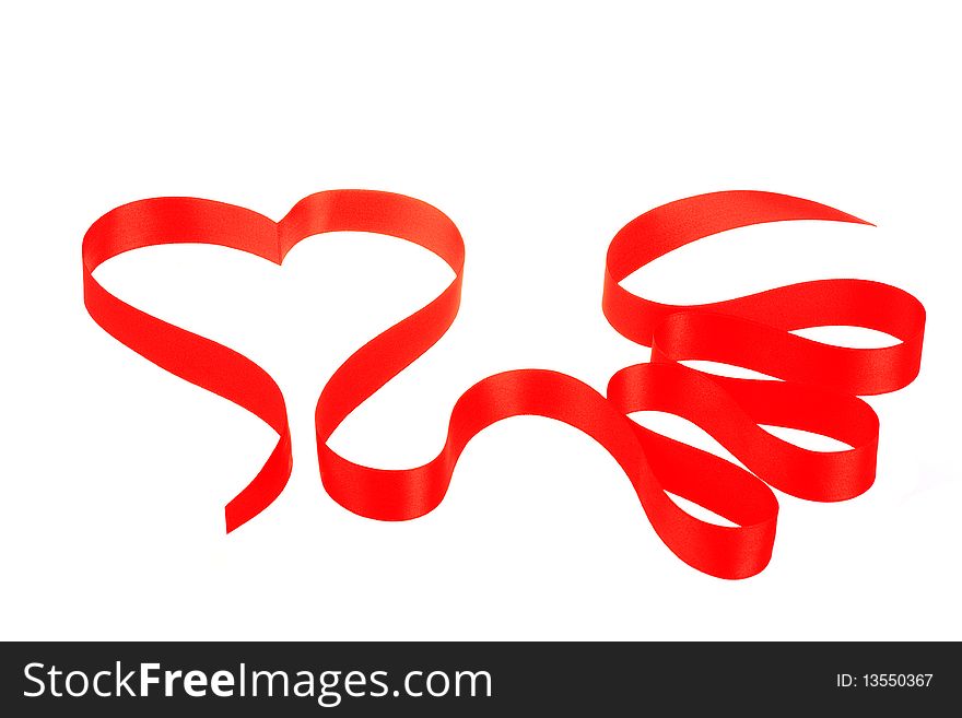 Red Ribbon In Heart Shape