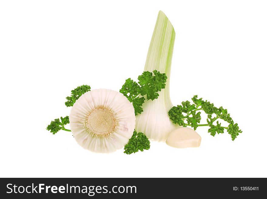 Fresh garlic and parsley