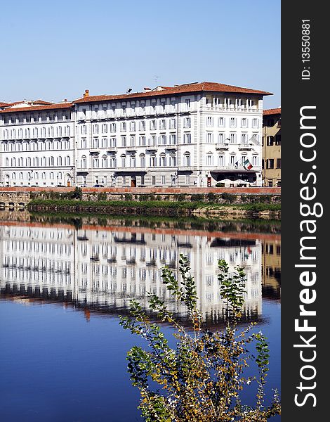 Buildings by the Arno river in Florence, Tuscany, Italy