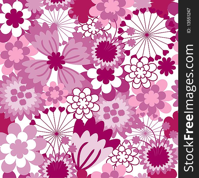 The Background seamless floral.The Material in gentile flower.