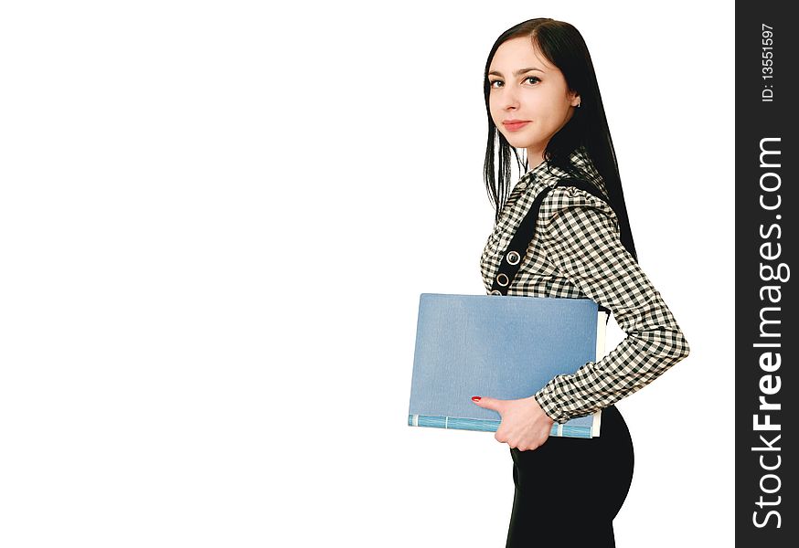 Business woman with office folder