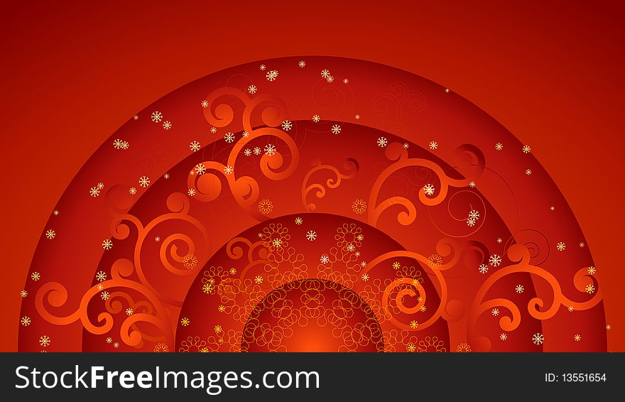 Red Flower Ornate Background