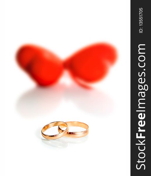 Gold rings and hearts