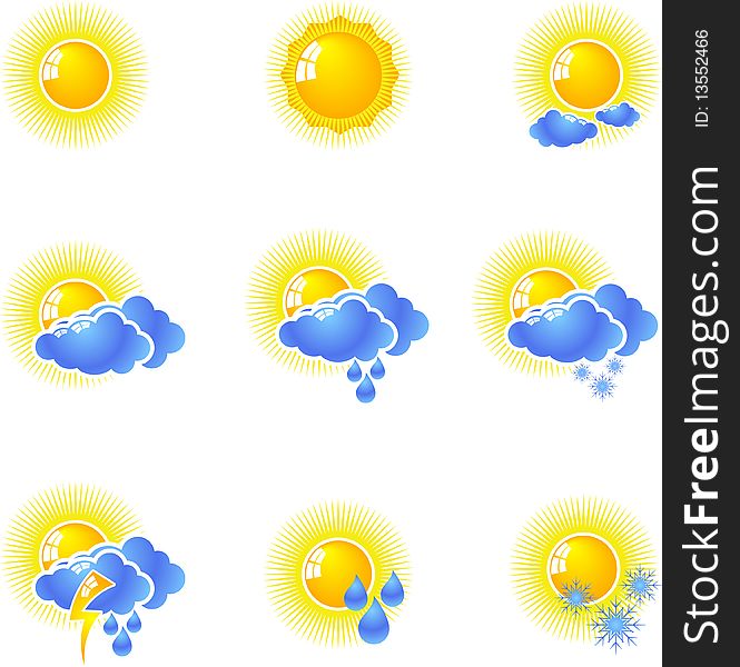 Set of icons on the seasons weather. Set of icons on the seasons weather