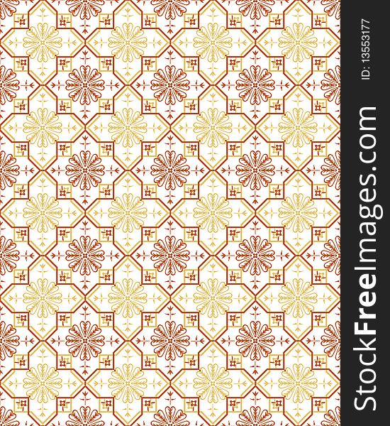 Beige Retro Seamless Flower Pattern