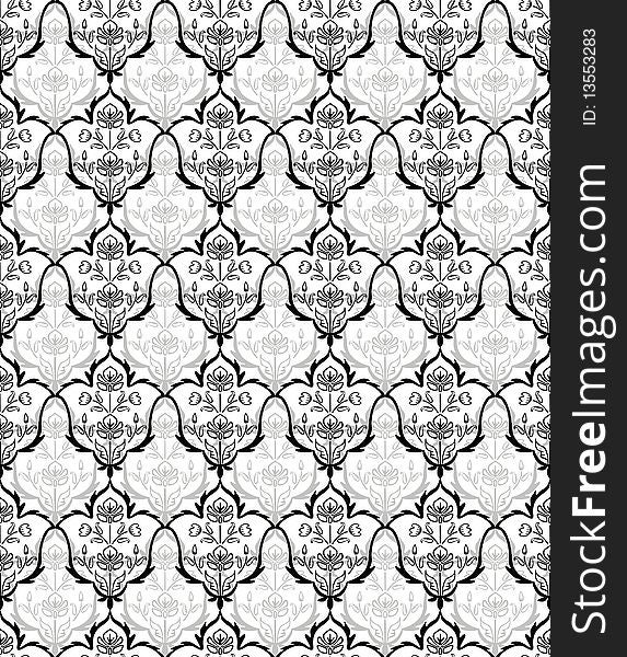 Chinese Retro Flower Seamless Pattern