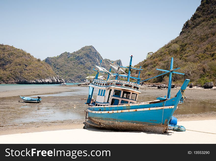 Fishermen Boat On The Nature Background