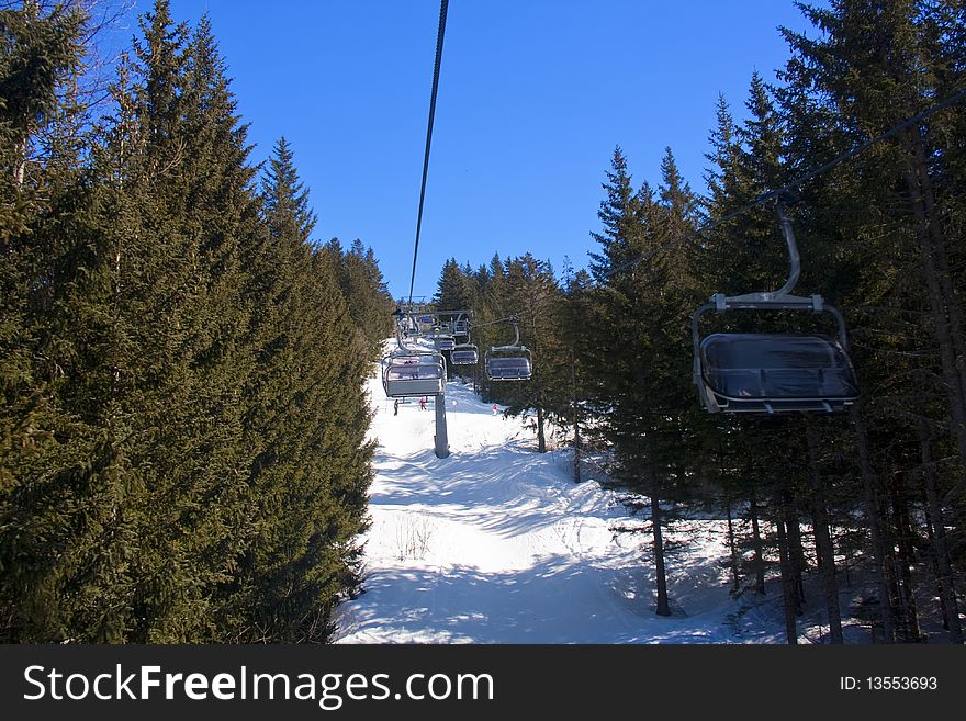 Chairlift at a ski resort in Valtellina. Chairlift at a ski resort in Valtellina