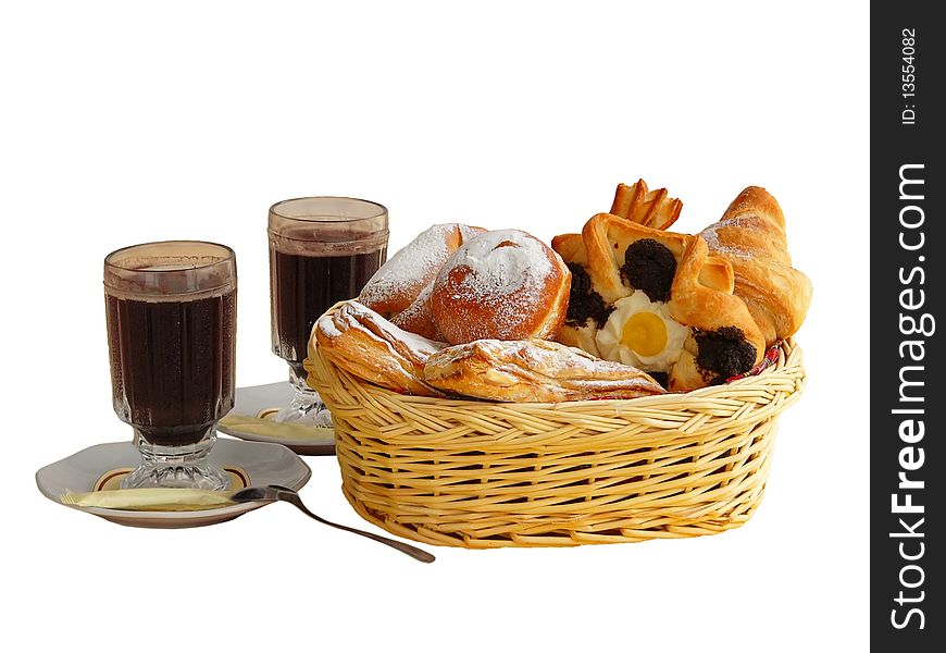 Brunch for two with different kinds of pastrys and coffee. Brunch for two with different kinds of pastrys and coffee