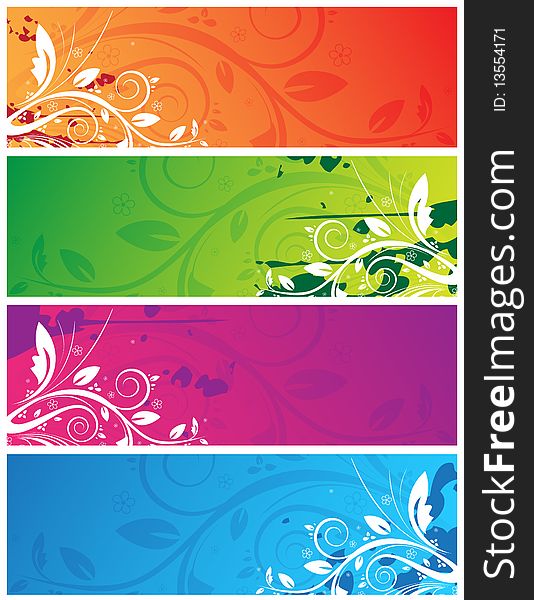 Floral banners with place for your text