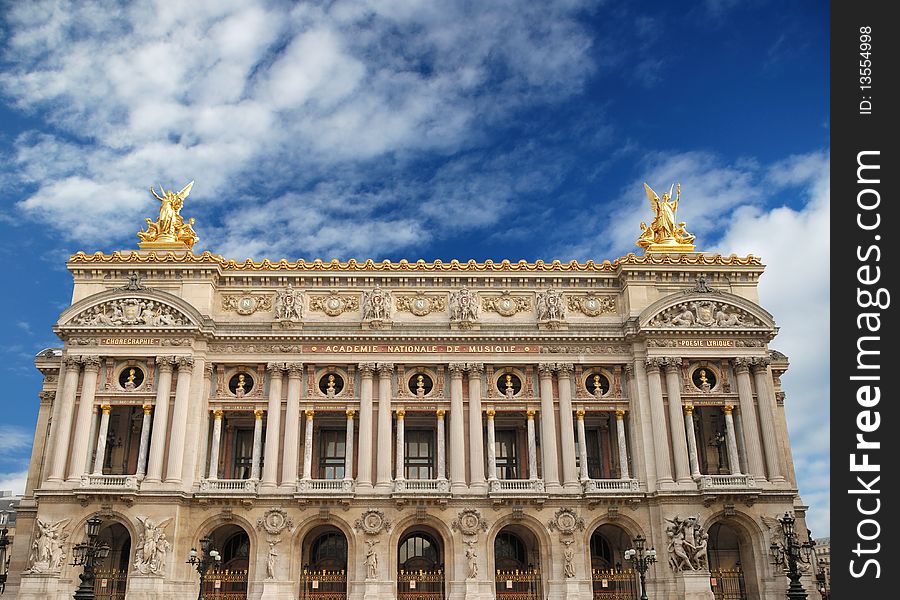 Facade of National musical academy and Paris Opera, France. Facade of National musical academy and Paris Opera, France.