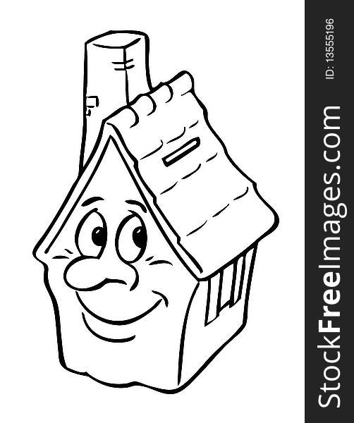 A drawing of a House as a piggybank, smiling. A drawing of a House as a piggybank, smiling.