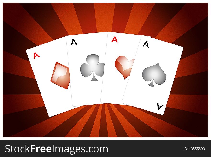 An illustration of a poker aces