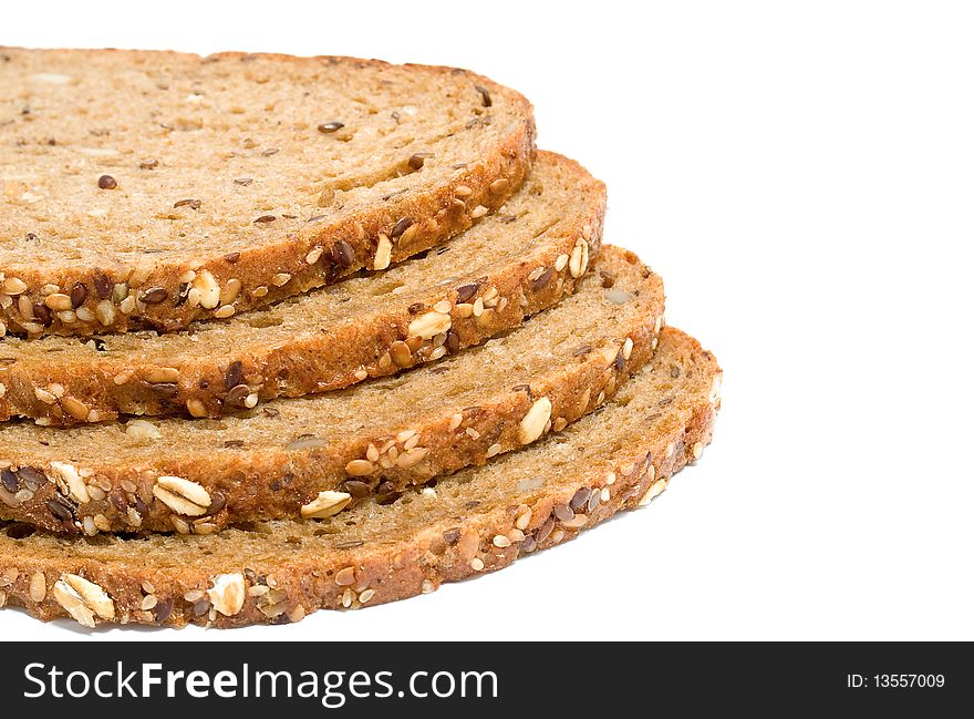Slices of bread with grains. Slices of bread with grains