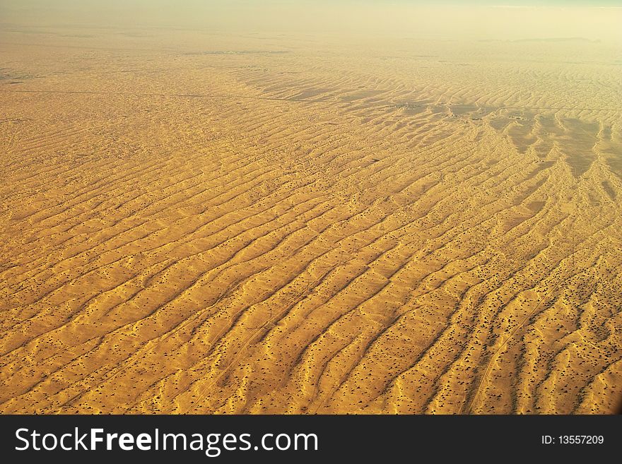 Endless Sandy Desert Background.