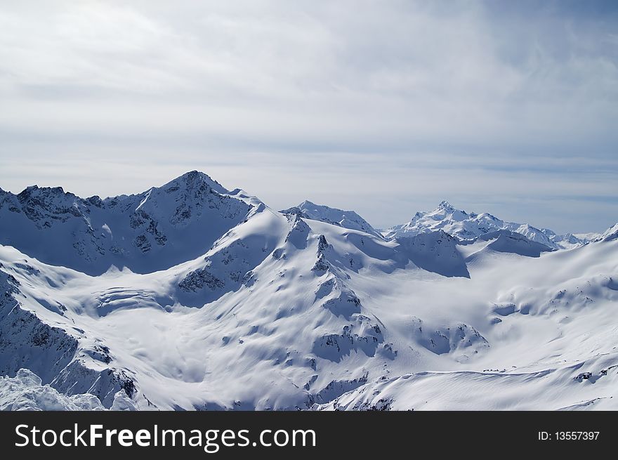 Caucasus Mountains. View from Elbrus.