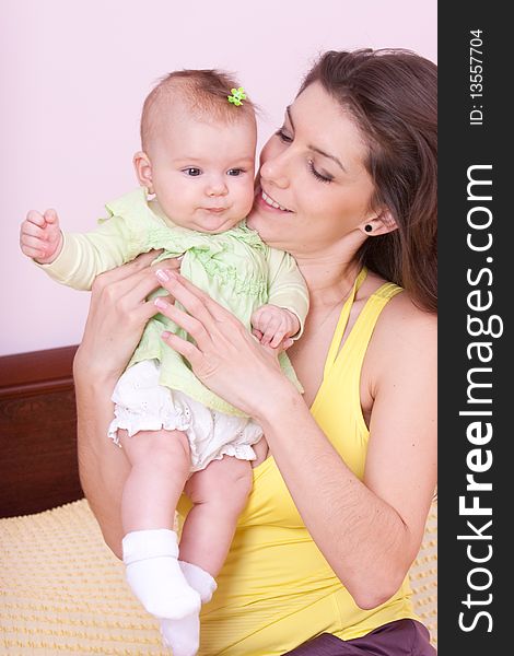 Mother's and daughter at home. Mother's and daughter at home