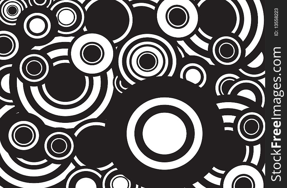 Black and white seamless circle background