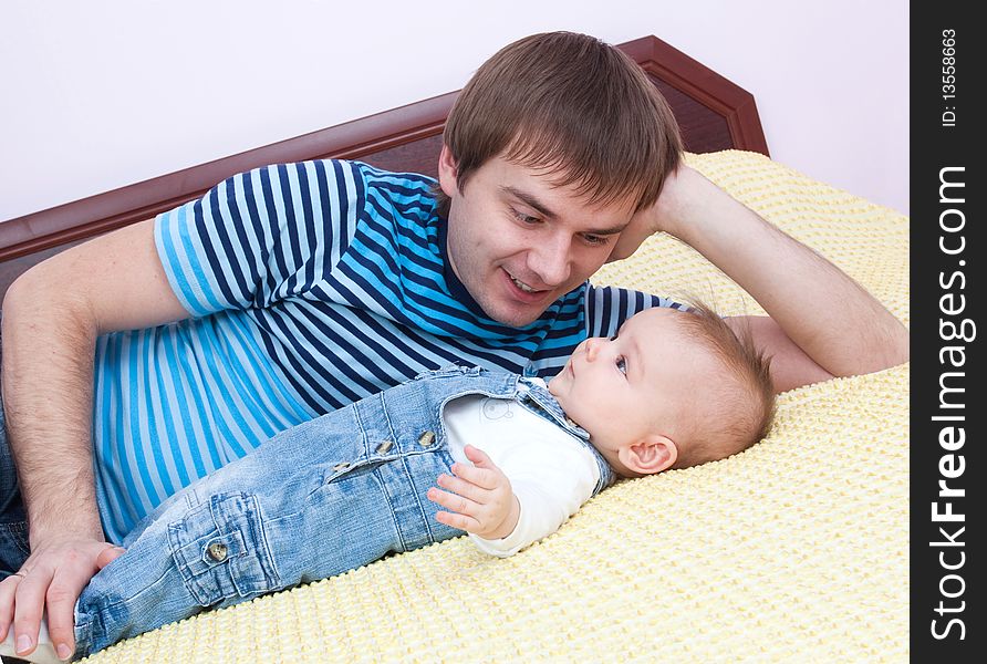 Father's love. Cute baby with father.