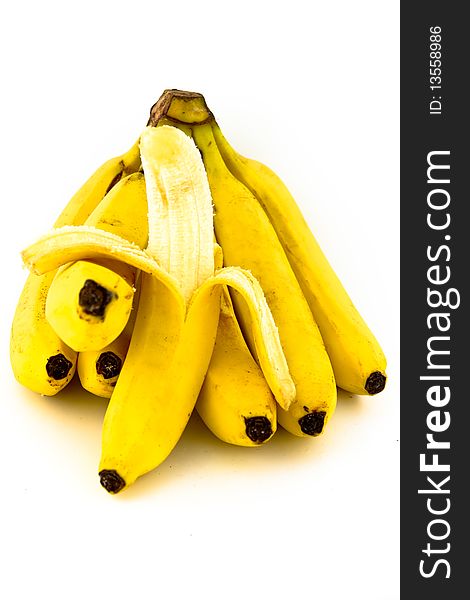 Fresh banana fruits isolated on white