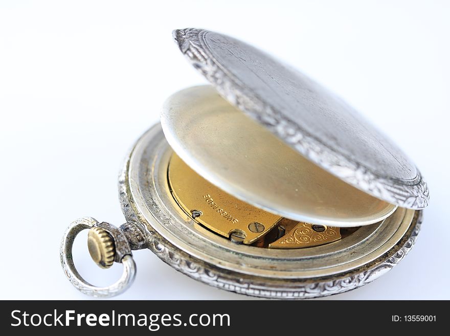 Old silver swiss pocket watch