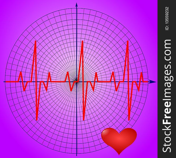 The medical schedule of heart on a background. The medical schedule of heart on a background