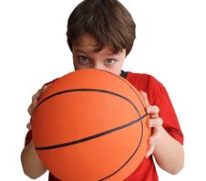 Boy Holding Basketball Royalty Free Stock Photos