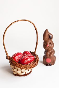 Chocolate Bunny And Easter Eggs Royalty Free Stock Photos Chocolate Bunny And Easter Eggs Royalty Free Stock Photos