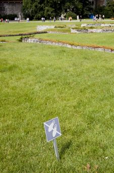 No Walking Sign On Lawn. Stock Photos No Walking Sign On Lawn. Stock Photos