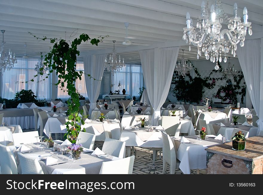 Dining Room with white Decoration. Dining Room with white Decoration
