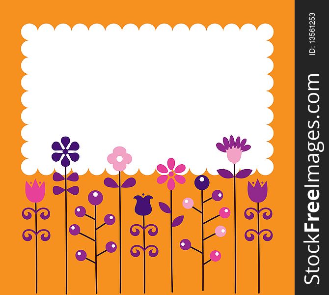 Vector illustration of flower card design