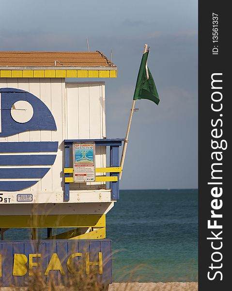 A lifeguard tower on miami beach. A lifeguard tower on miami beach