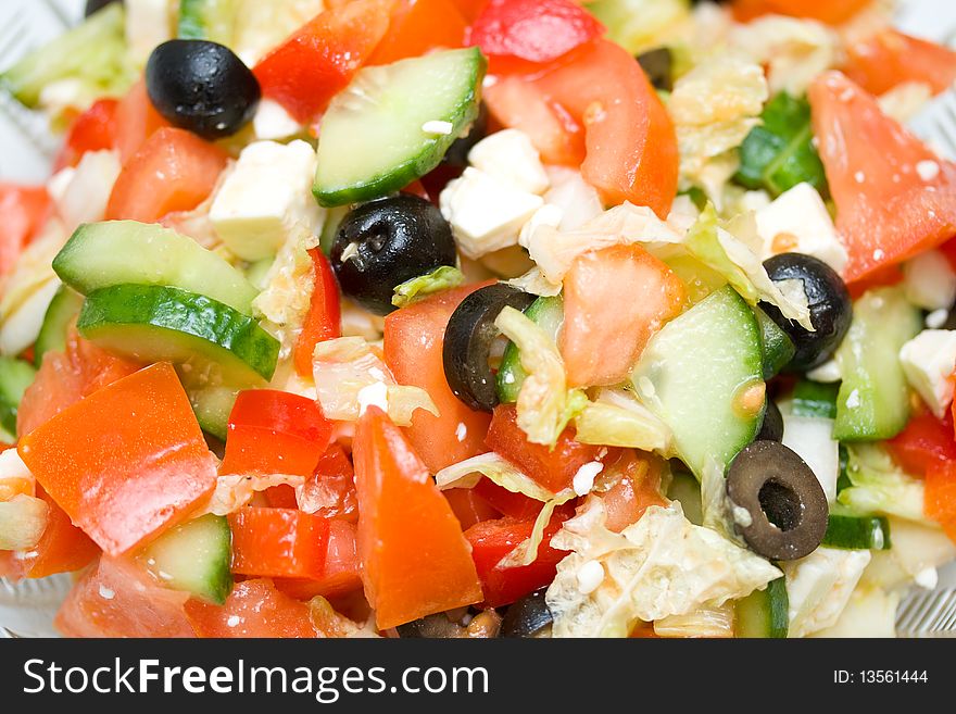 Close-up greek salad