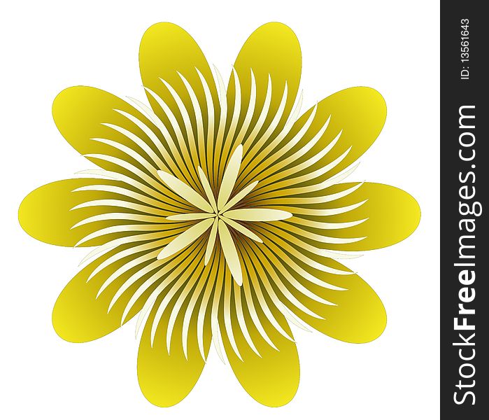 Drawing of yellow flower in a white background