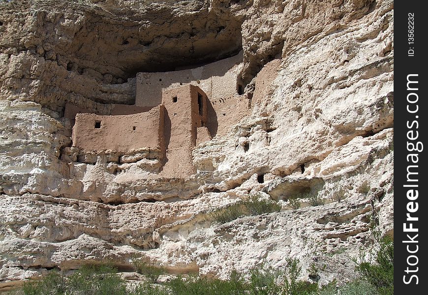 A shot of Montezuma Castle, located in Camp Verde, Arizona at the Montezuma Castle National Monument