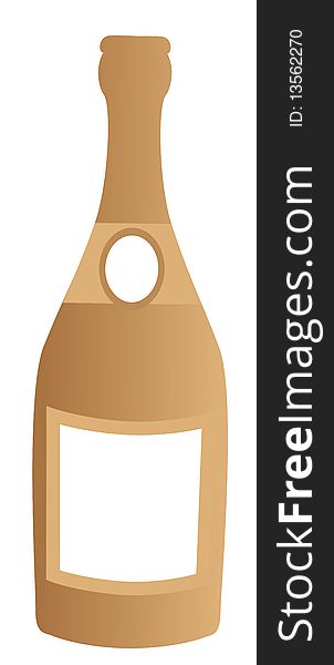 Illustration drawing of beautiful bottle of wine