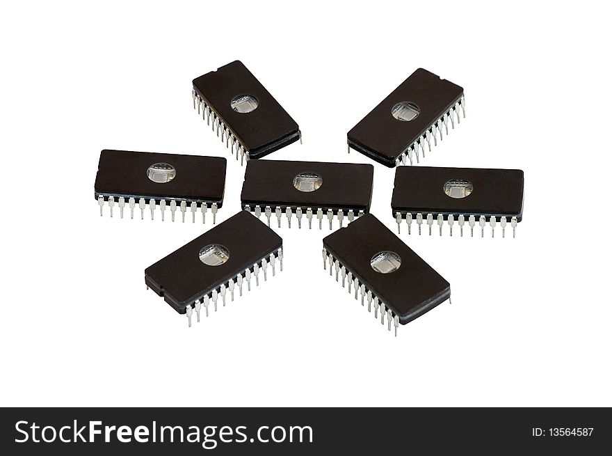 seven old chips for home computer