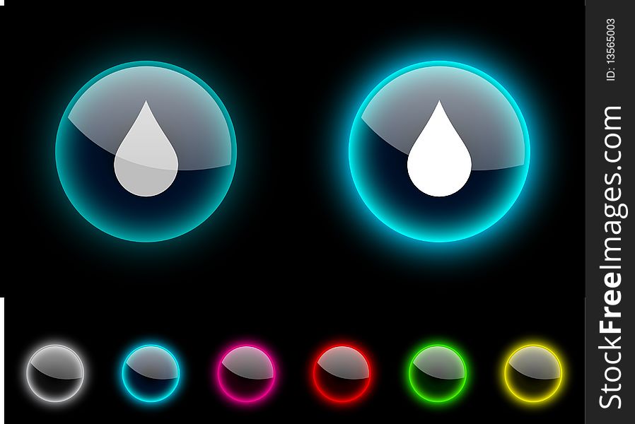 Rain realistic icons. Empty buttons included. Rain realistic icons. Empty buttons included.