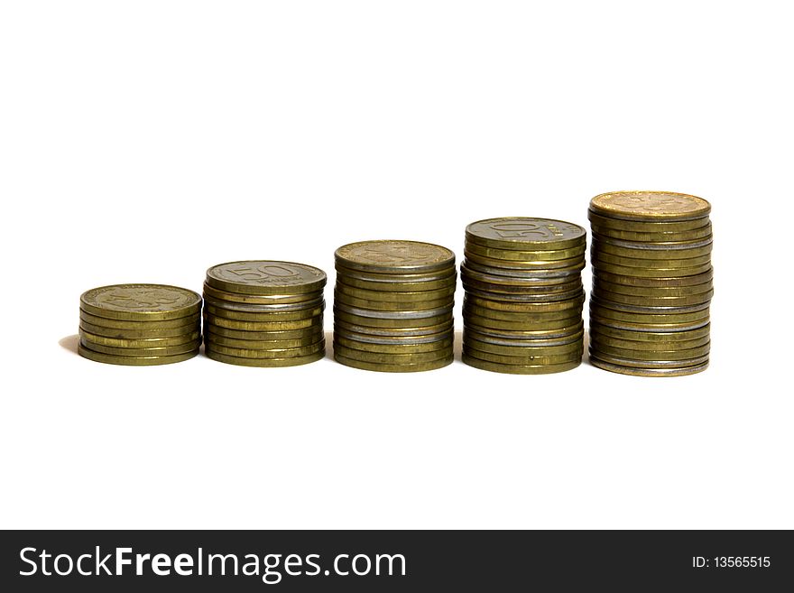 Coins isolated on white background. Coins isolated on white background