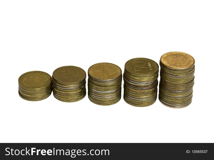 Coins isolated on white background. Coins isolated on white background