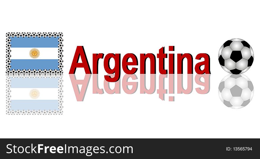 Illustration of a flag - Soccer Argentina