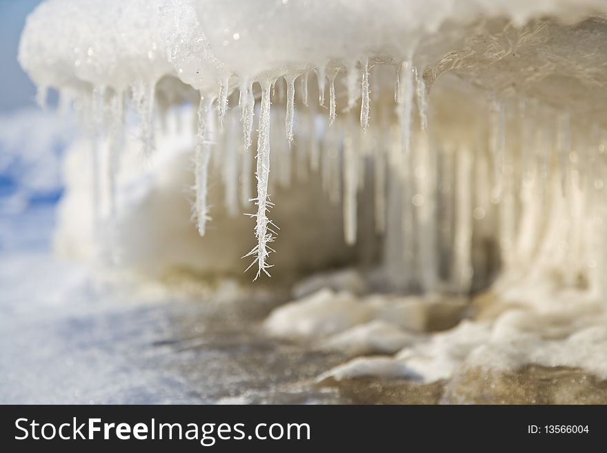 Layers of frozen seawater - Baltic sea. Layers of frozen seawater - Baltic sea