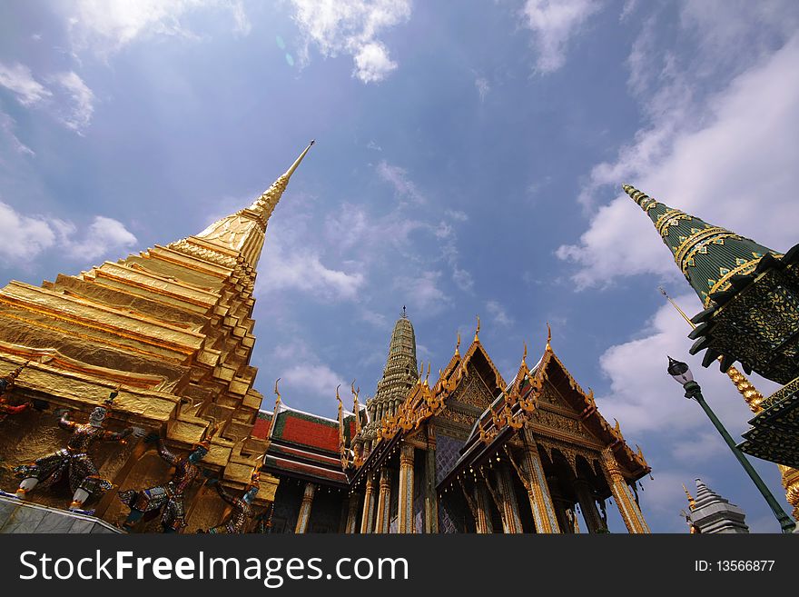 Golden stupa at grand palace in Bangkok, Thailand. Golden stupa at grand palace in Bangkok, Thailand