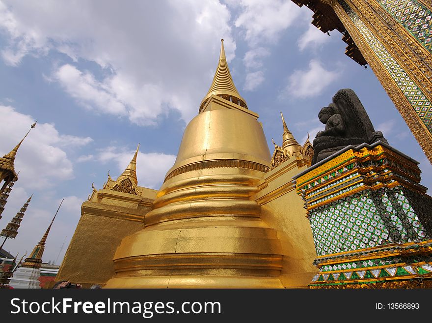 Golden stupa at grand palace in Bangkok, Thailand. Golden stupa at grand palace in Bangkok, Thailand