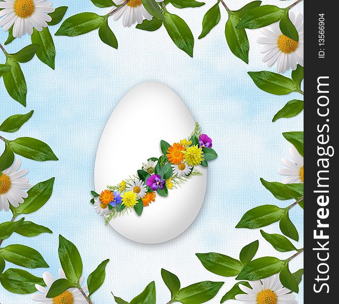 Easter card for the holiday  with egg on the abstract background