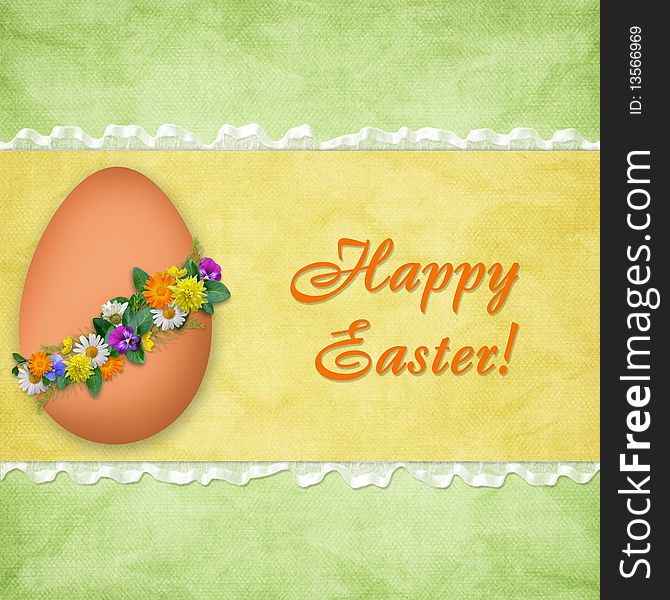 Easter card for the holiday with egg